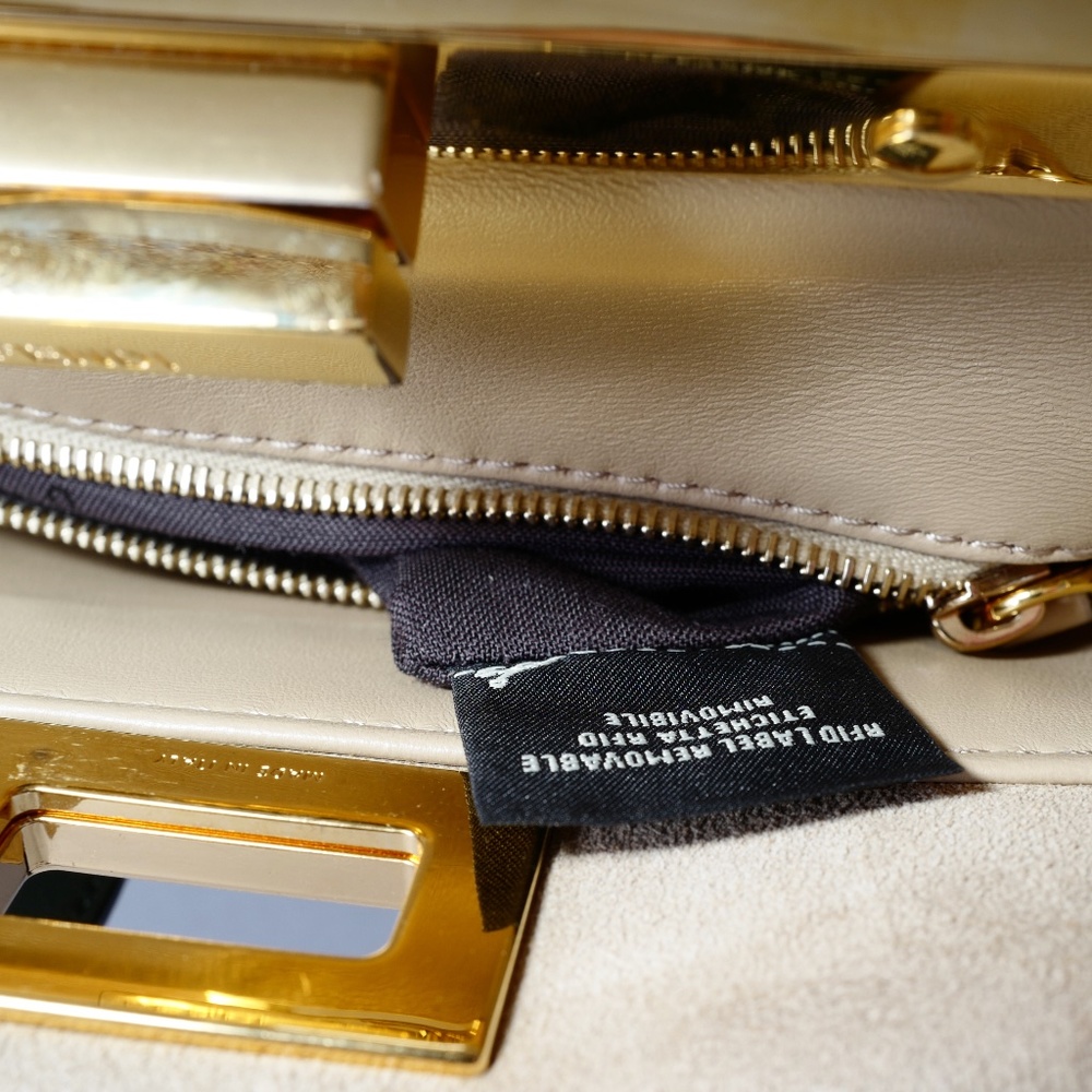 Fendi Peekaboo Mini Pocket Beige Suede Handbag - Picture 11 of 14